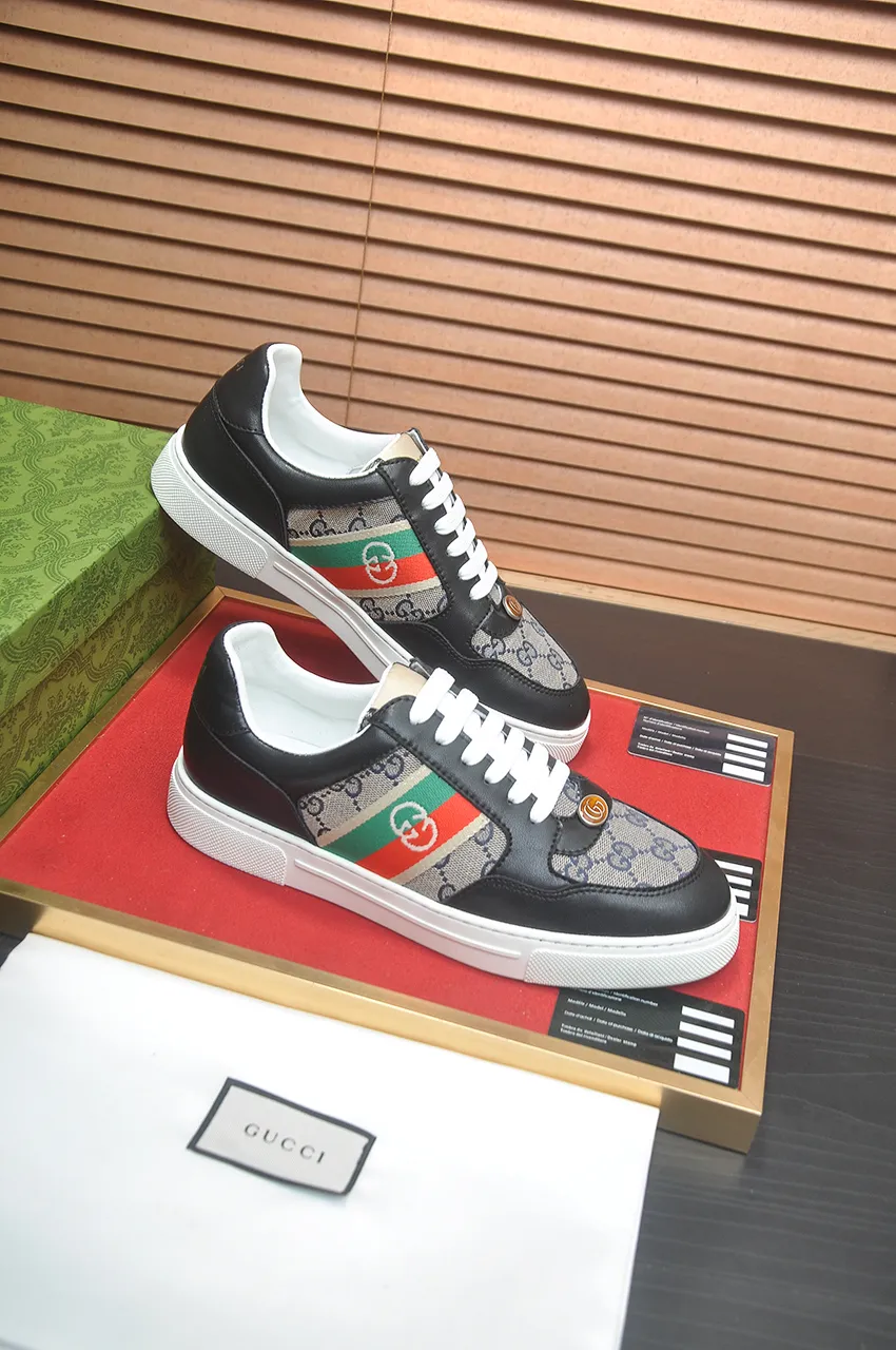 Men's men's shoes💰420💶[GUCCI Gucci] official website 1:1 men's sports shoes are now on the market, using original Gucci fabric + gluten lining, plus the official website original 1:1 comfortable outsole. Fashionable and versatile, super comfortable and breathable. 5 colors available, standard shoe size 38/45 (custom-made sizes 45 are non-refundable)